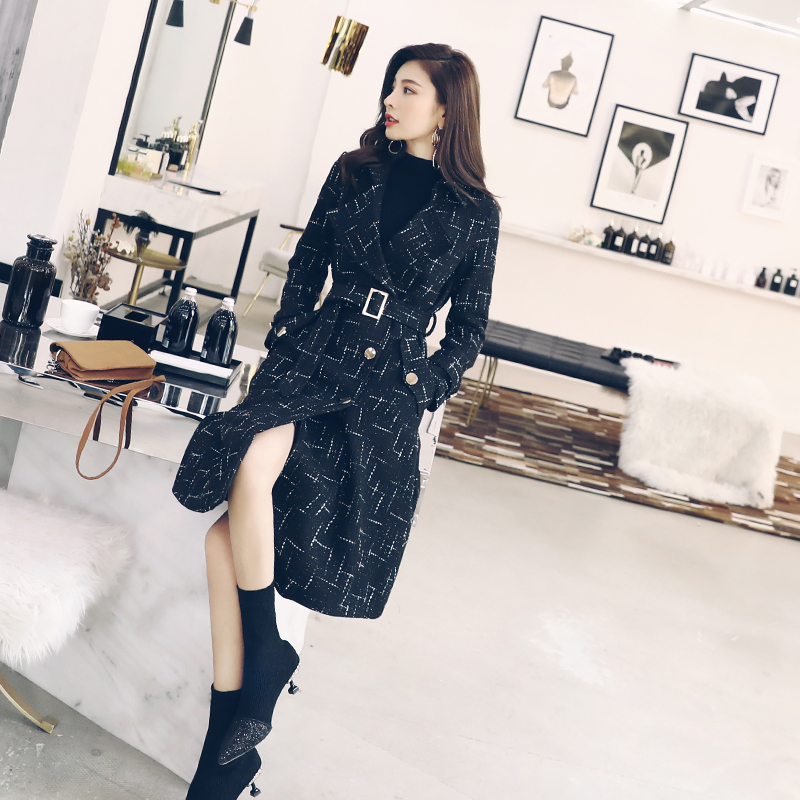 歐洲站赫本風呢子大衣女中長款2018新款秋冬季韓版流行毛呢外套潮