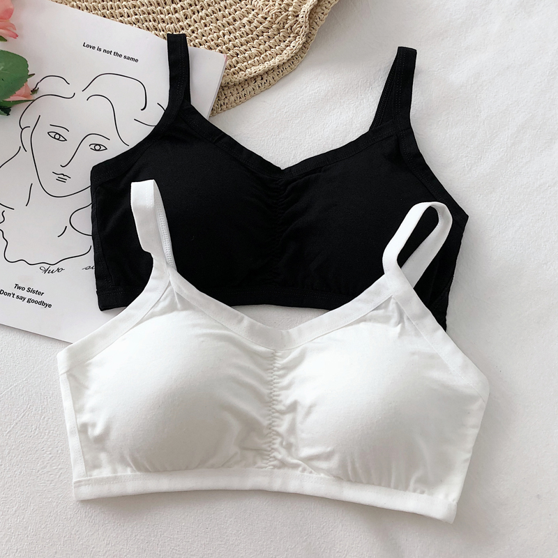 夏季韓版抹胸裹胸內衣短款上衣文胸美背內搭純色打底吊帶背心女士
