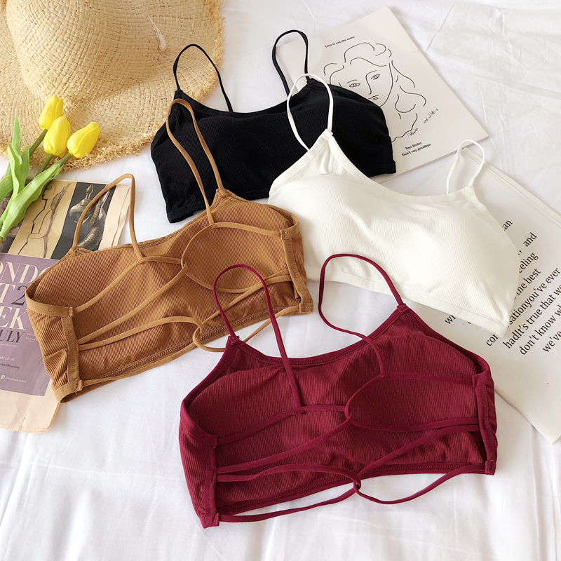 夏季韓版打底美背抹胸無鋼圈文胸防走光聚攏背心裹胸內衣上衣女士